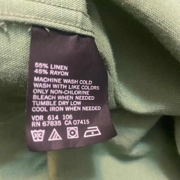 Nautica Green Linen Blend button-down shirt, size L - Picture 4 of 4